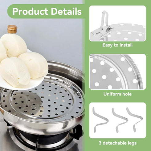 10in Steamer Rack, Stainless Steel Canning Rack Cooking Food Steaming Tray for Pressure Cooker