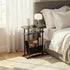 Narrow Small Side Table for Small Spaces - Slim End Table with Magazine Rack - Narrow End Table Living Room Couch Side