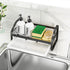Sink Caddy, Sponge Holder for Kitchen Sink, 304 Stainless Steel Organizer with Removable Drain Tray (Black)