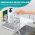 Counter (2 Sinnsally Kitchen Sponge Holder,Sink Caddy Organizer with High Brush Holder,Stainless Steel Sink Box Dish