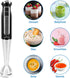 Multi Purpose Immersion Hand Blender Stick - 500W Turbo 8-Speed Mixer, Black for Smoothies, Puree, Sauce