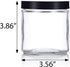 16 oz Large Clear Thick Glass Jar with Black Foam Lined Lid, 4 Pack