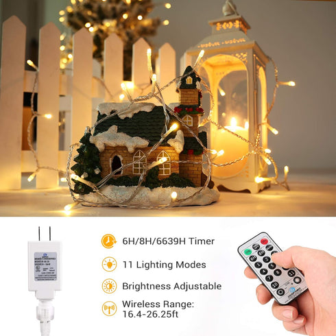 300 115ft 11 Brizled Color Changing Christmas Lights, LED Christmas String Lights Connectable, Modes Tree Lights Warm