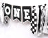 VANGNING 1st Race Car High Chair Banner - Black White Race Car Highchair Banner Birthday Decorations,First Birthday