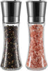VEVOK CHEF Salt and Pepper Grinder Set Stainless Steel Black Mill with Adjustable Coarseness Spice Grinder