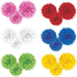 Amscan Fluffy Paper Decorations, 16", Bright Pink, 3 Pcs