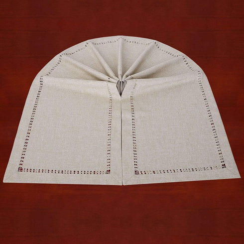 Grelucgo Handmade Hemstitched Polyester Rectangle Table Runners, Beige 14x54 inch