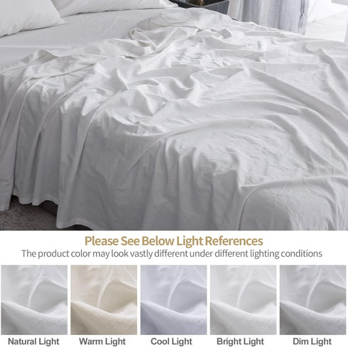55% 45% 1-Piece BISELINA Linen Sheet French Flax Flat Sheet Only Euro Linen Cotton Basic Style Solid Color Soft
