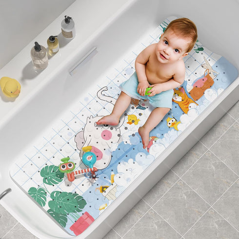 AmazerBath Baby Bath Mat Non Slip, Cartoon Kids Bath Mat for Tub