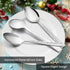 E-far 12 Hammered Dinner Spoons, 7.9 Inch Stainless Steel Soup Spoons, Non-toxic, Mirror Polished