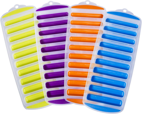 Ozera 4 Pack Ice Cube Trays - Narrow Water Bottle Ice Cube Tray Stick, Silicone for Freezer