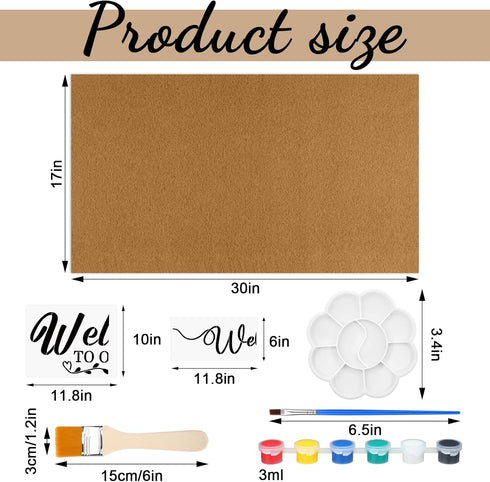 3 Pack 17 30 Chunful Coir Doormat Craft Kit, Make Your Own Personalized Doormat x Blank Door Mats with Stencils