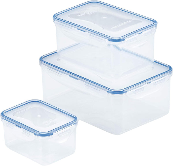 LocknLock Easy Essentials Food Storage Containers, 6-Piece, Clear, BPA Free, Airtight Lids
