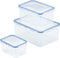 LocknLock Easy Essentials Food Storage Containers, 6-Piece, Clear, BPA Free, Airtight Lids