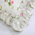 FADFAY Farmhouse Style Pillowcases, Pink Rosetta Printed Gold with Green Plaid, 100% Cotton Vintage Lace Ruffles