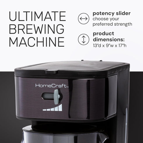 Homecraft 3-Quart Iced Coffee and Tea Maker - with Filter Basket, Flavor Enhancer, Adjustable Brew Strength