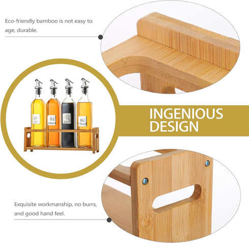 Wooden Spice Rack Organizer for Kitchen Countertop, Cabinet for Spice Bottles, Jars, Seasonings, Baking Supplies