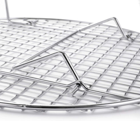 Foraineam 4 Pack 10.5 inch Steamer Rack - Round Grilling Rack for Cooling, Steaming, Baking, and Lifting Food.