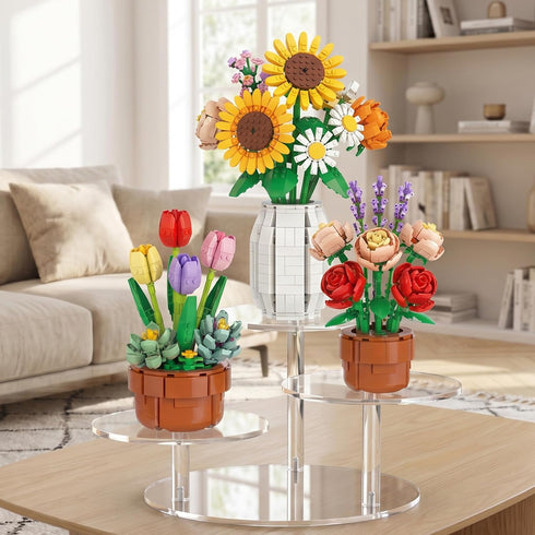 Sets, Stand,2PCS NiHome Clear Acrylic Display Stand for LEGO Botanical Collection Multi-Tier Showcase Figurine Display
