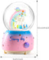 VECU Unicorn Snow Globe with Music, Perfect Music Box for Kids, Girls, Granddaughters Birthday (Manual Snow Drift)