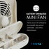 O2COOL Treva 5 Inch Battery Powered Desk Fan, Portable with Compact Folding & Tilt Design, Grey