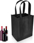 Reusable Wine Bottle Carrier Bag with 6 Compartments Dividers, Picnic Travel Shopping Fishing Party Holder