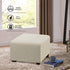 Flamingo P Stretch Ottoman Cover - Square Ottoman Slipcover Furniture Protector - Biscotti Beige