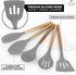 Zulay Kitchen Utensils Set Non-Stick Silicone Cooking Utensils Set with Authentic Acacia Wood Handles - 5 Piece Silicone Utensil Set - Silicone Kitchen Utensils Set with 464°F Heat Resistance - Gray by Zulay Kitchen