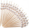 PuTwo 300 Counts Cocktail Toothpicks - Handmade Natural Bamboo Skewers for Appetizers, Fruits, Dessert with White Pearls