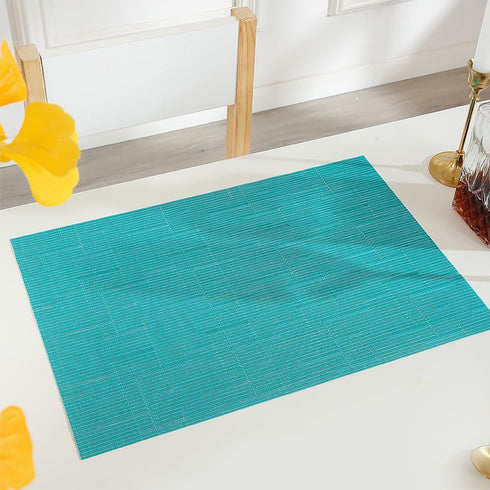 PIGCHCY Placemats - Washable Durable Vinyl Woven Table Mats, Elegant Heat Resistant Placemats for Dining Table Set of 6