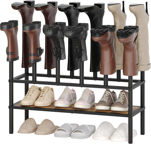 YATINEY Shoe and Boot Rack Organizer, Tall Boots Rack for Closet, Cowboy