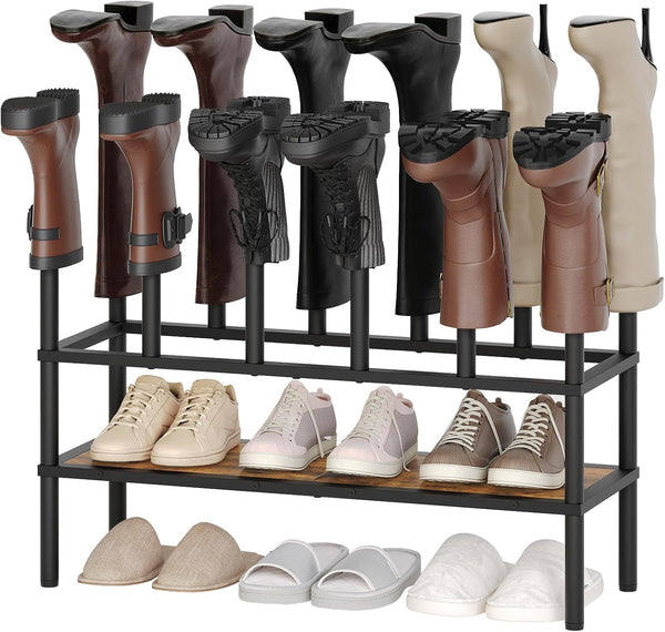 YATINEY Shoe and Boot Rack Organizer, Tall Boots Rack for Closet, Cowboy