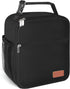 Durable Lunch Box for Men & Women, Reusable Small Lunch Bag in Black for Adults
