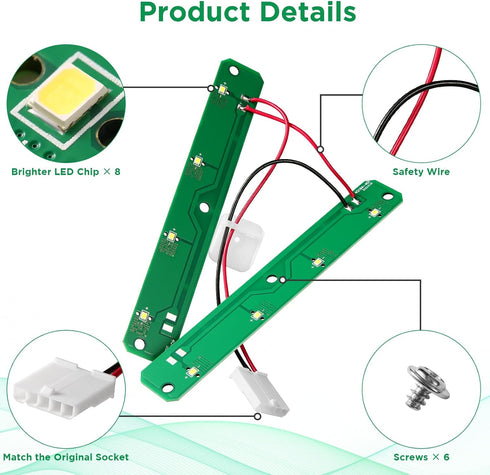 W11042554 Refrigerator LED Light Module for Whirlpool Maytag Amana Refrigerators, LED Module Lights Replaces W11042554, W11527432, W11101384, W11333374, W11387579 (with 6 Screws)