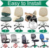 BUYUE Super Soft Velvet Task Office Chair Seat Cover, Washable Dustproof Slipcover Protectors (Black, Seat Cover Only)