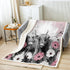 Highland Cow Blanket, 50"x60" Western Farmhouse Throw Blanket, Pink Oil Painting Sherpa Blanket for Living Room