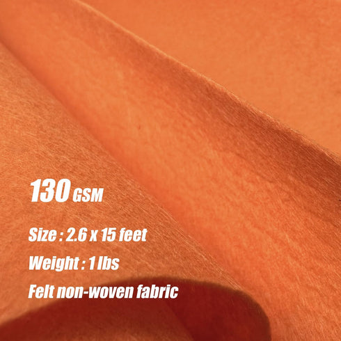 Orange Carpet Runner for Party 2.6X15 ft, 130 GSM Felt with Halloween Decorations, Double-Sided Tape for Prom