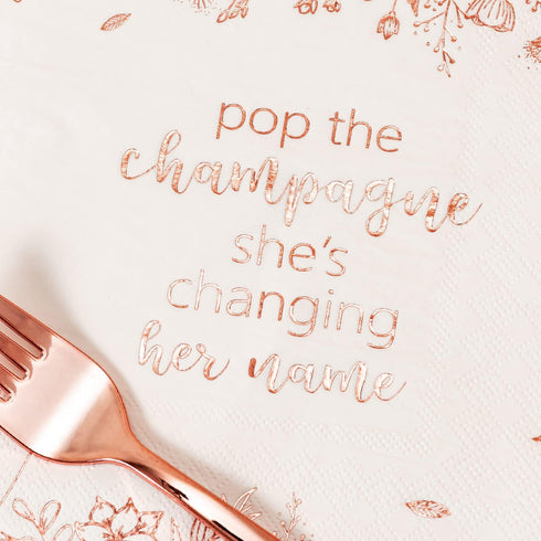 Set Set 24 Crisky Rose Gold Bachelorette Napkins Plates Cups for Bridal Shower Wedding Engagement Party Decorations