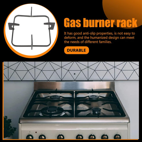 Luxshiny Iron Wok Support, Stove Trivets Wok Burner Rack, Square Gas Oven Accessories