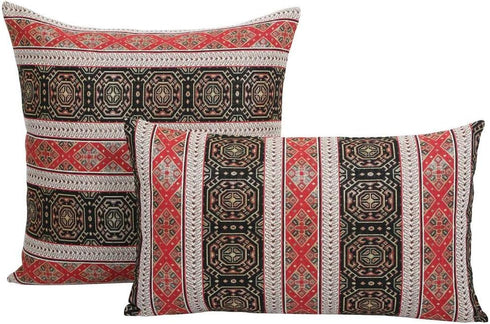16 16 Inches Persian Throw Pillow Covers Red and Black - x Decorative Southwestern Kilim Pillows, Boho Room Decor