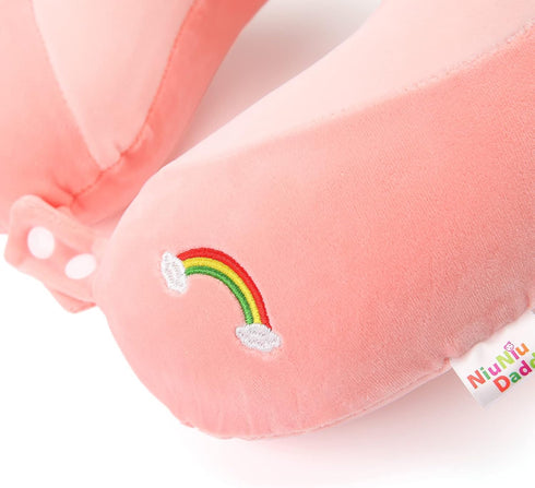 3-8 Niuniu Daddy Unicorn Kids Travel Pillows for Y/O, Travel Essentials for Road Trip Long Flight, Soft Memory Foam