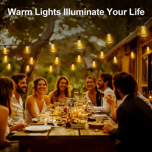 65Ft 20M Dimmable ST38 Bulb MGVIH Outdoor String Led Patio Lights: Outside Waterproof Light with Remote Shatterproof