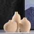 Set 3,Bulk Small Tan Brown Ceramic Vase of Mini Bud Vases for Flowers and Pampas Grass,Cute Boho Ellipse Home Decor