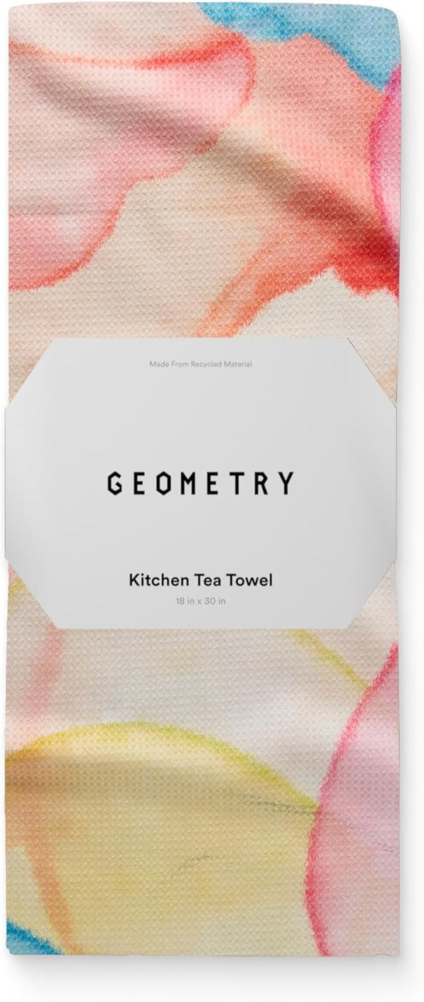 GEOMETRY Spring Kitchen Towels - Double Sided, Quick Dry Microfiber Cloth -