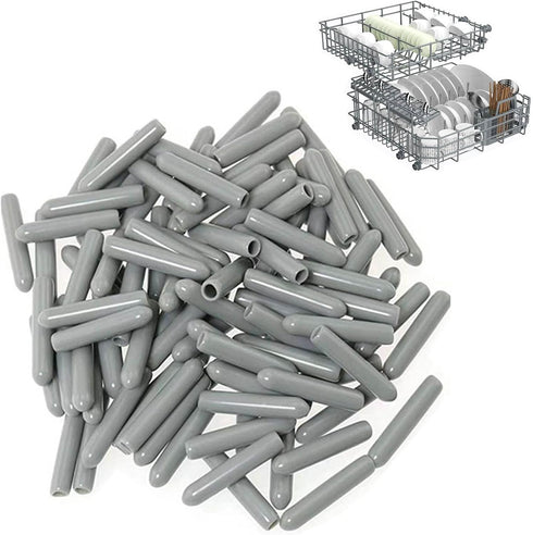 Universal Dishwasher Rack Tine Prong Repair End Cover Caps - 100PC Anti Slip Dishwasher Repair Tip Caps