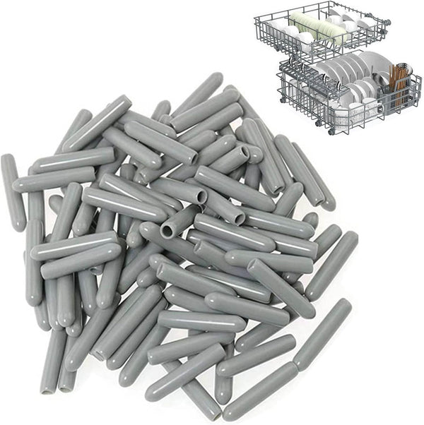 Universal Dishwasher Rack Tine Prong Repair End Cover Caps - 100PC Anti Slip Dishwasher Repair Tip Caps