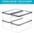 4PCS Set 3.2L, Vtopmart Airtight Food Storage Containers with Lids Plastic Spaghetti Canisters for Pasta organizer, BPA