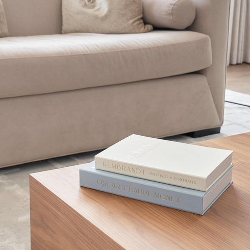 Set 2 Beautiful Decorative Books - of Linen Boxes Enhance Your Coffee Table, Bookshelf or Mantel Decor - Stylish