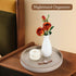 12" GORESE Round Decorative Tray for Coffee Table, PU Leather Compact Serving Tray for Home Decor & Everyday Accents