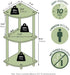 3-Tier Furinno TURN-N-TUBE Corner Shelf, Corner Bookshelf, Display Storage Shelves with Open Shelves, for Organization